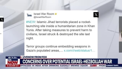 Thumbnail for Terrorists set up rocket launcher in Gaza humanitarian zone