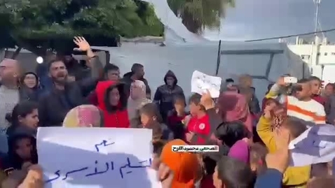 Thumbnail for A spontaneous protest at Al-Aqsa of Gaza citizens demanding that Hamas release the Israeli hostage