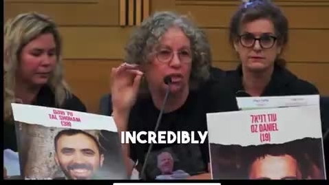 Thumbnail for Former hostage Aviva Sigal testifies to crimes committed against female hostages in Gaza.