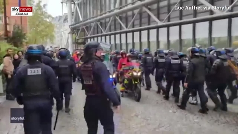 Thumbnail for Police clash with pro-Palestine protesters in Paris as demonstrations turn ugly.mp4