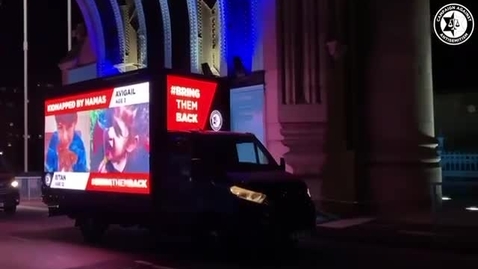 Thumbnail for Trucks make their way through London with the faces of abducted children 